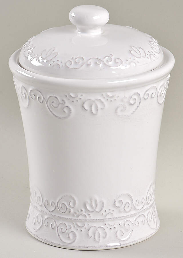 Bianca White Small Canister & Lid by American Atelier-1