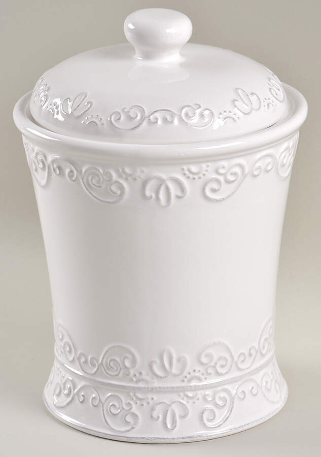 Bianca White Medium Canister & Lid by American Atelier-1