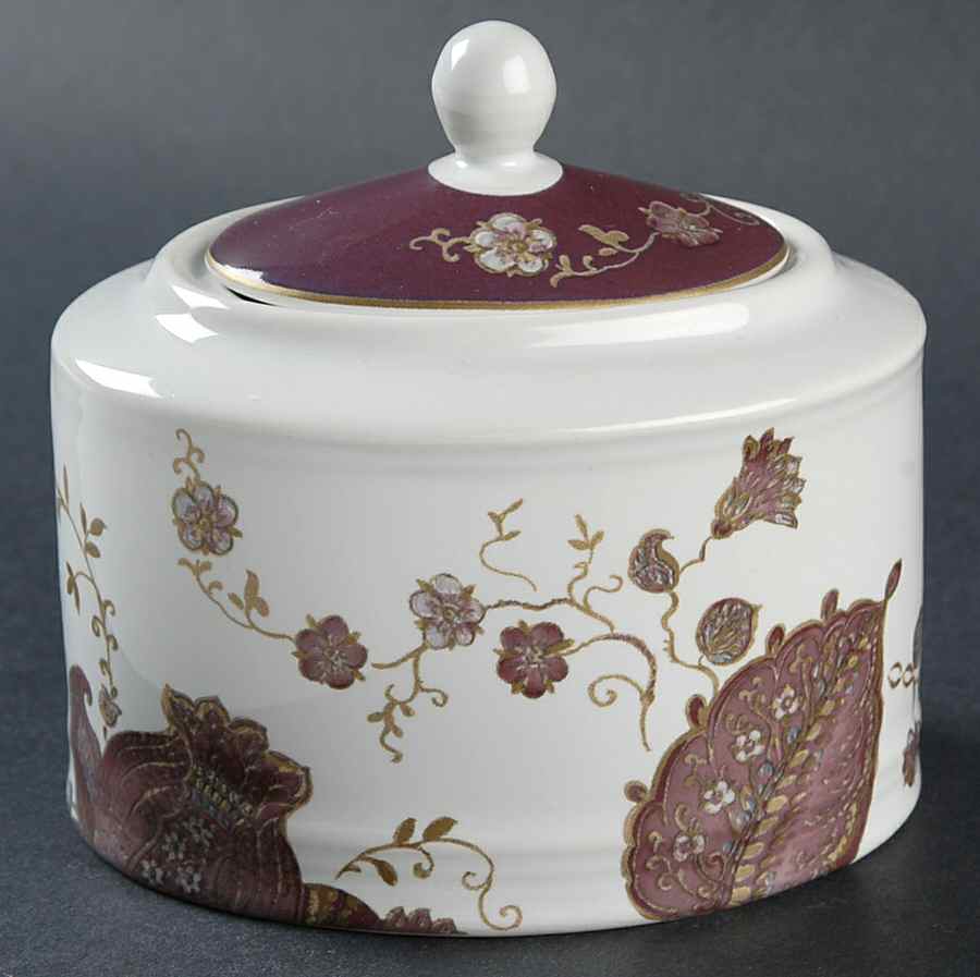 Eliza Plum Sugar Bowl & Lid by 222 Fifth (PTS)-1