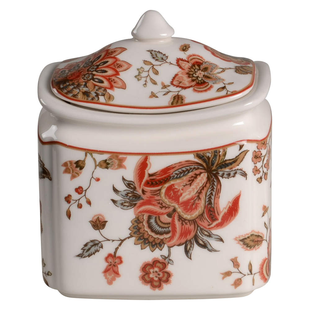 Winter Floral Red Small Canister & Lid by 222 Fifth (PTS)-1