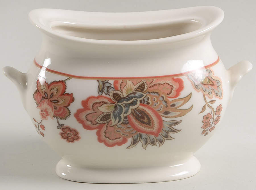 Winter Floral Red Sugar Bowl No Lid by 222 Fifth (PTS)-1