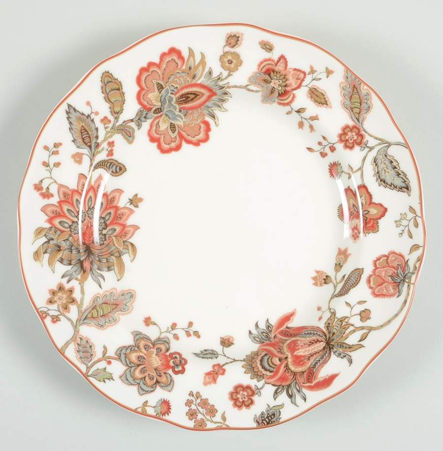 Winter Floral Red Dinner Plate by 222 Fifth (PTS)-1