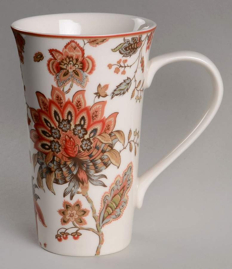 Winter Floral Red Latte Mug by 222 Fifth (PTS)-1