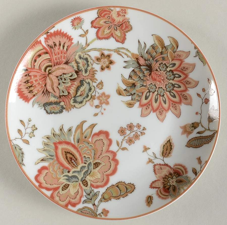 Winter Floral Red Appetizer Plate by 222 Fifth (PTS)-1