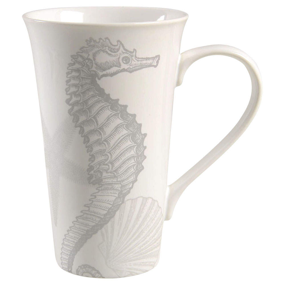 Coastal Life Silver (Gray) Latte Mug by 222 Fifth (PTS)-1