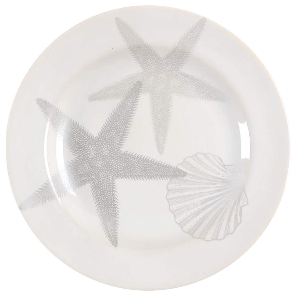 Coastal Life Silver (Gray) Appetizer Plate by 222 Fifth (PTS)-1