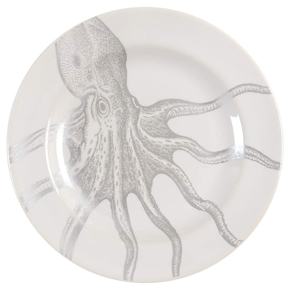 Coastal Life Silver (Gray) Appetizer Plate by 222 Fifth (PTS)-1