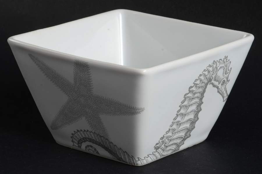 Coastal Life Silver (Gray) Individual Square Appetizer Bowl by 222 Fifth (PTS)-1