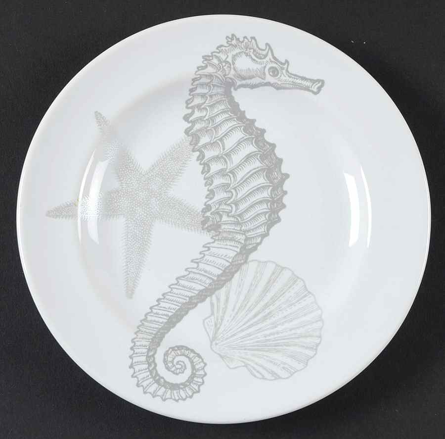 Coastal Life Silver (Gray) Appetizer Plate by 222 Fifth (PTS)-1