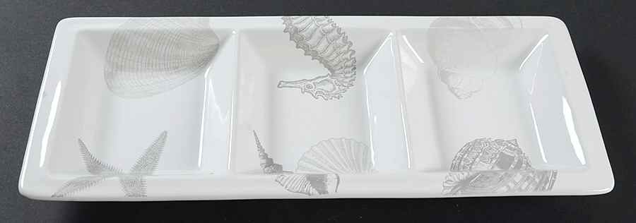 Coastal Life Silver (Gray) 3 Section Server by 222 Fifth (PTS)-1