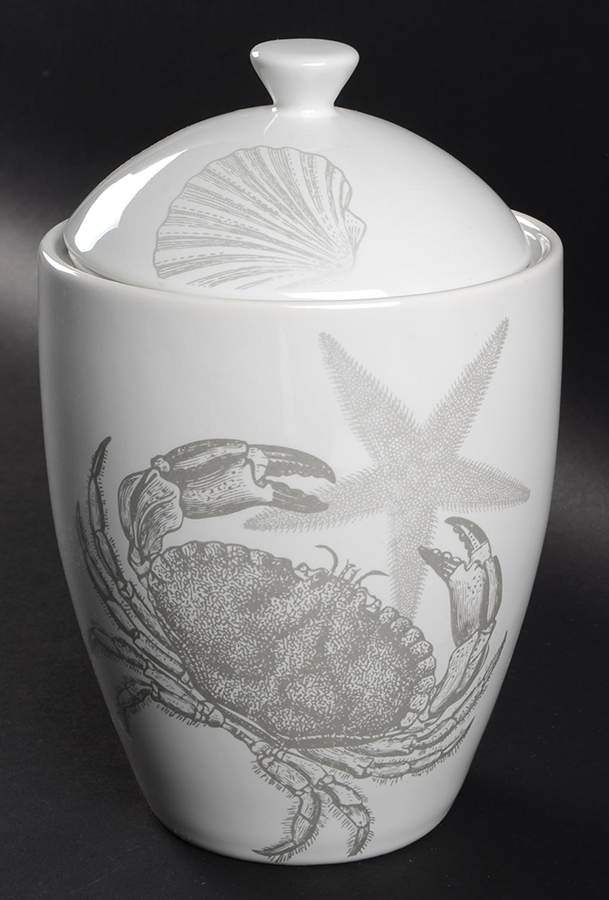 Coastal Life Silver (Gray) Small Canister & Lid by 222 Fifth (PTS)-1