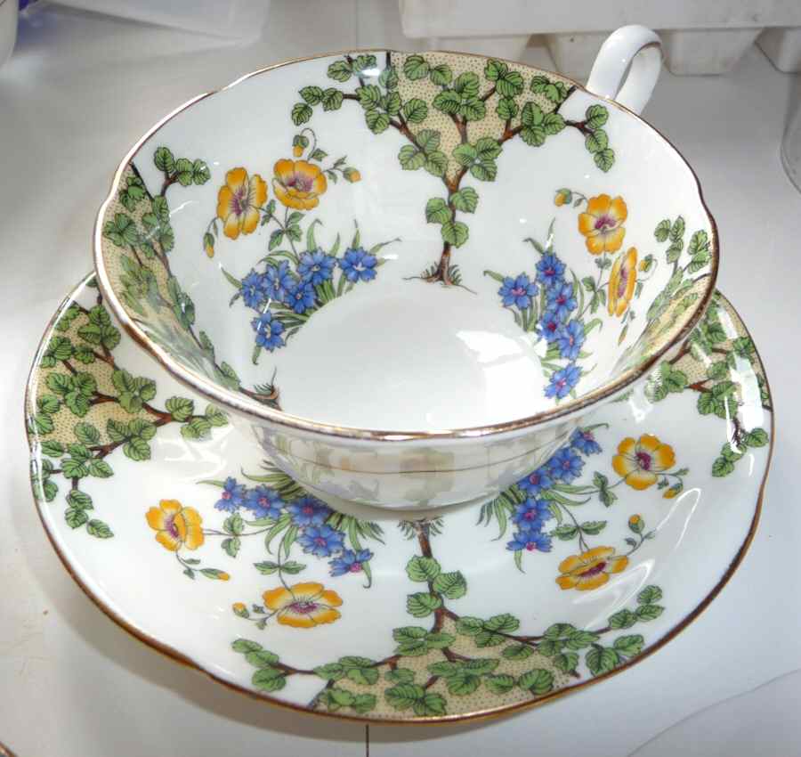 B960 Footed Cup & Saucer Set by John  Aynsley & Sons-1