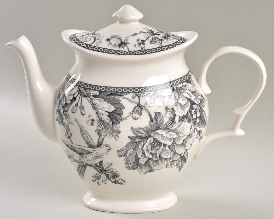 Adelaide Grey and White Coffee Pot & Lid by 222 Fifth (PTS)-1