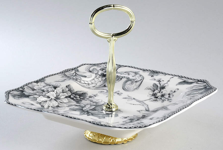 Adelaide Grey and White 6" - 7" Tidbit (from Salad Plate) HC by 222 Fifth (PTS)-1