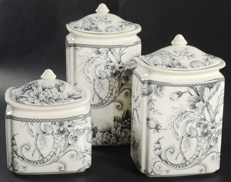 Adelaide Grey and White (3 Piece) Canister Set (Box Set) by 222 Fifth (PTS)-1