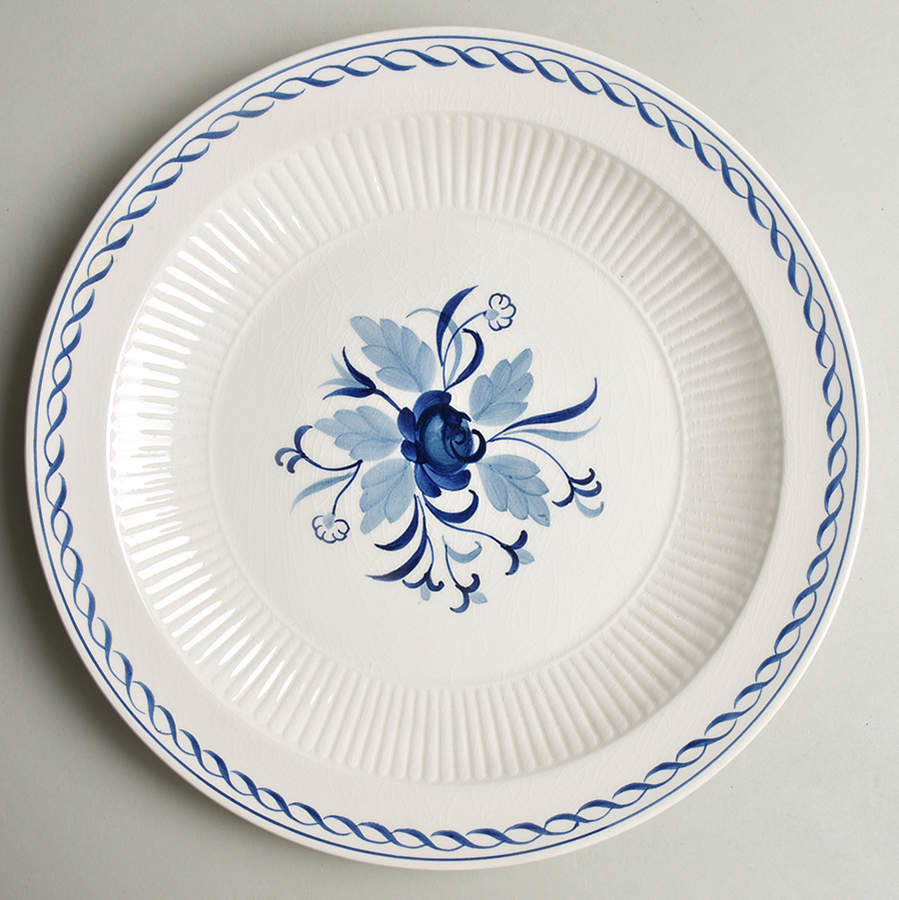 Baltic Blue (Older, Cream) 11" Chop Plate (Round Platter) by Adams China-1