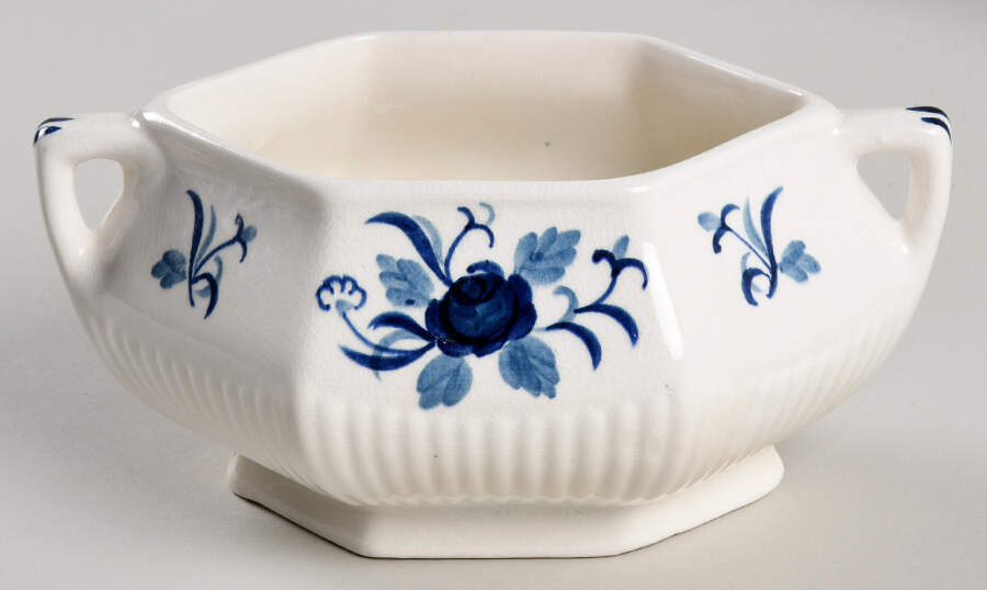 Baltic Blue (Older, Cream) Sauce Boat No LId by Adams China-1