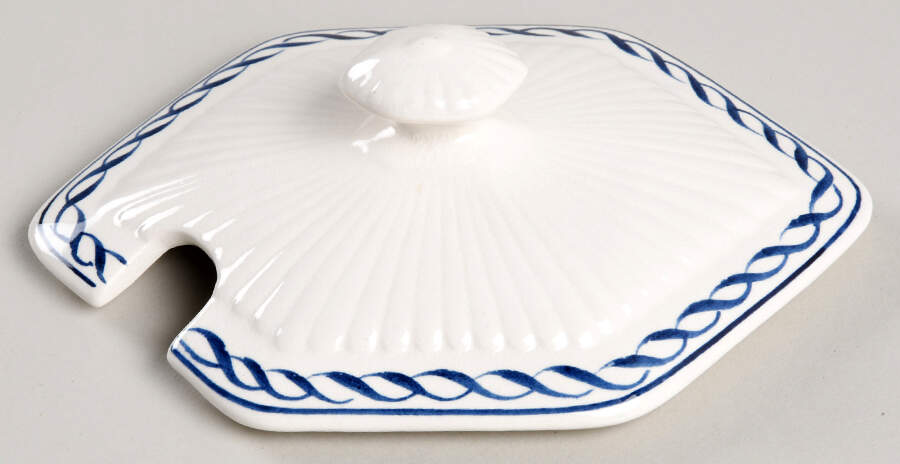 Baltic Blue (Older, Cream) Lid for Sauce Boat by Adams China-1