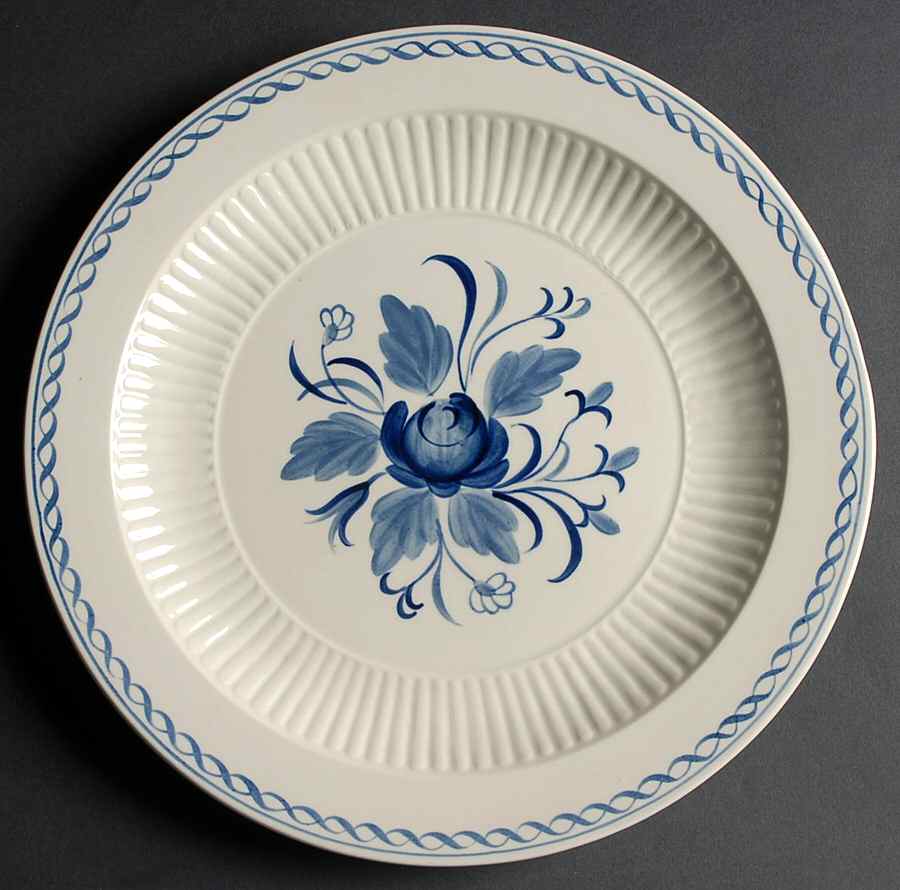 Baltic Blue (Older, Cream) 12" Chop Plate (Round Platter) by Adams China-1