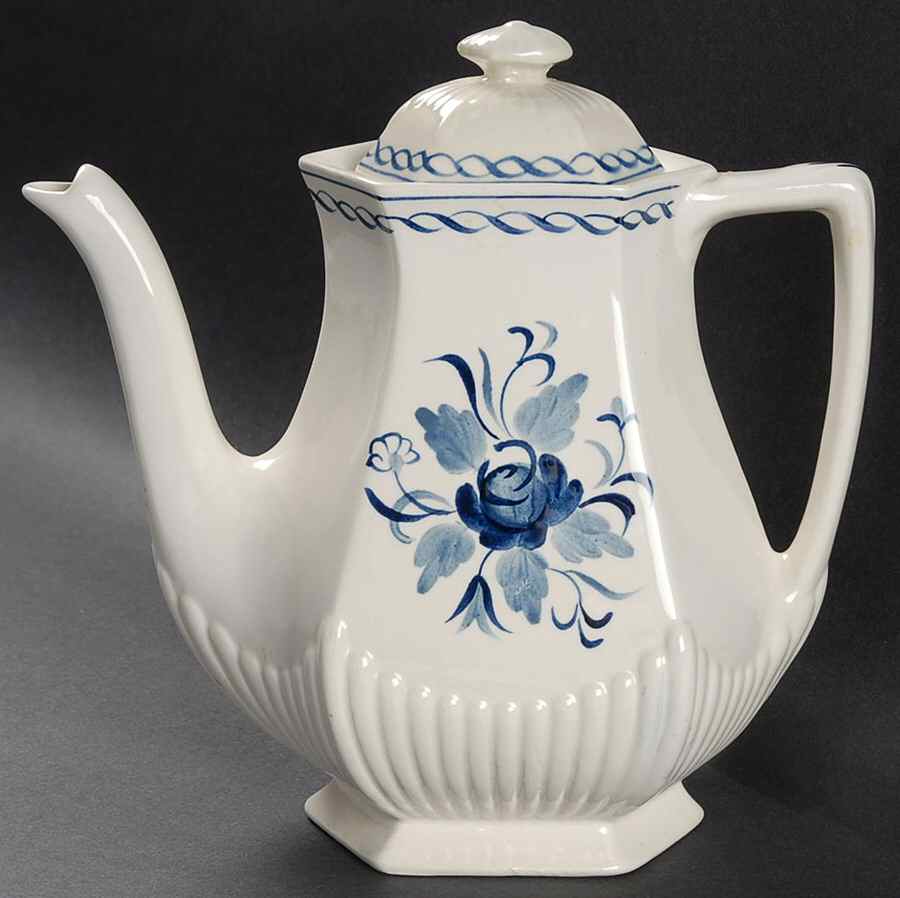 Baltic Blue (Older, Cream) Mini Coffee Pot & Lid by Adams China-1