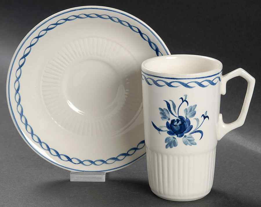 Baltic Blue (Older, Cream) Irish Coffee Cup and Saucer Set by Adams China-1