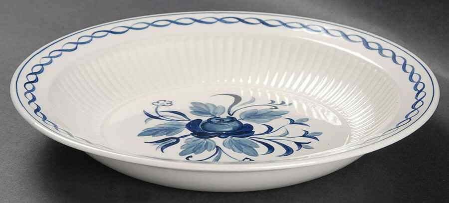 Baltic Blue (Older, Cream) Rim Soup Bowl by Adams China-1