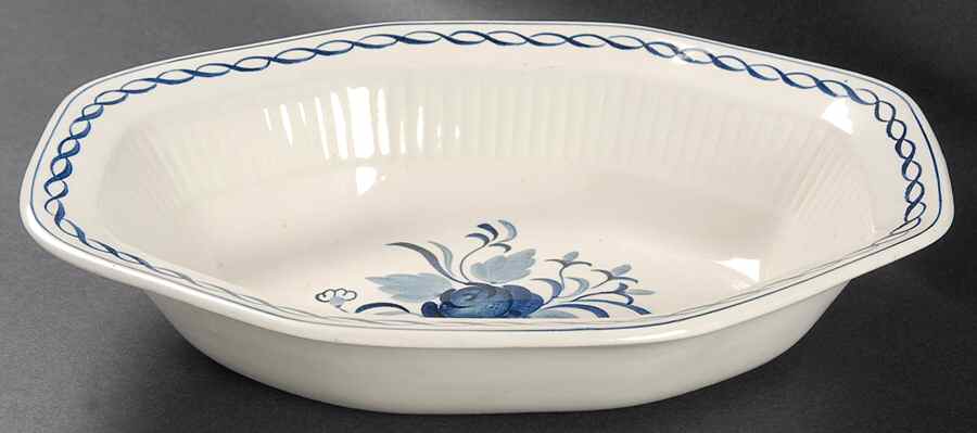 Baltic Blue (Older, Cream) 9" Oval Vegetable Bowl by Adams China-1