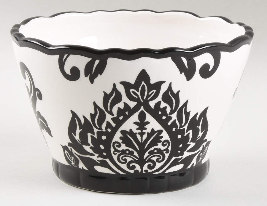 Damask Black Soup/Cereal Bowl by 222 Fifth (PTS)-1