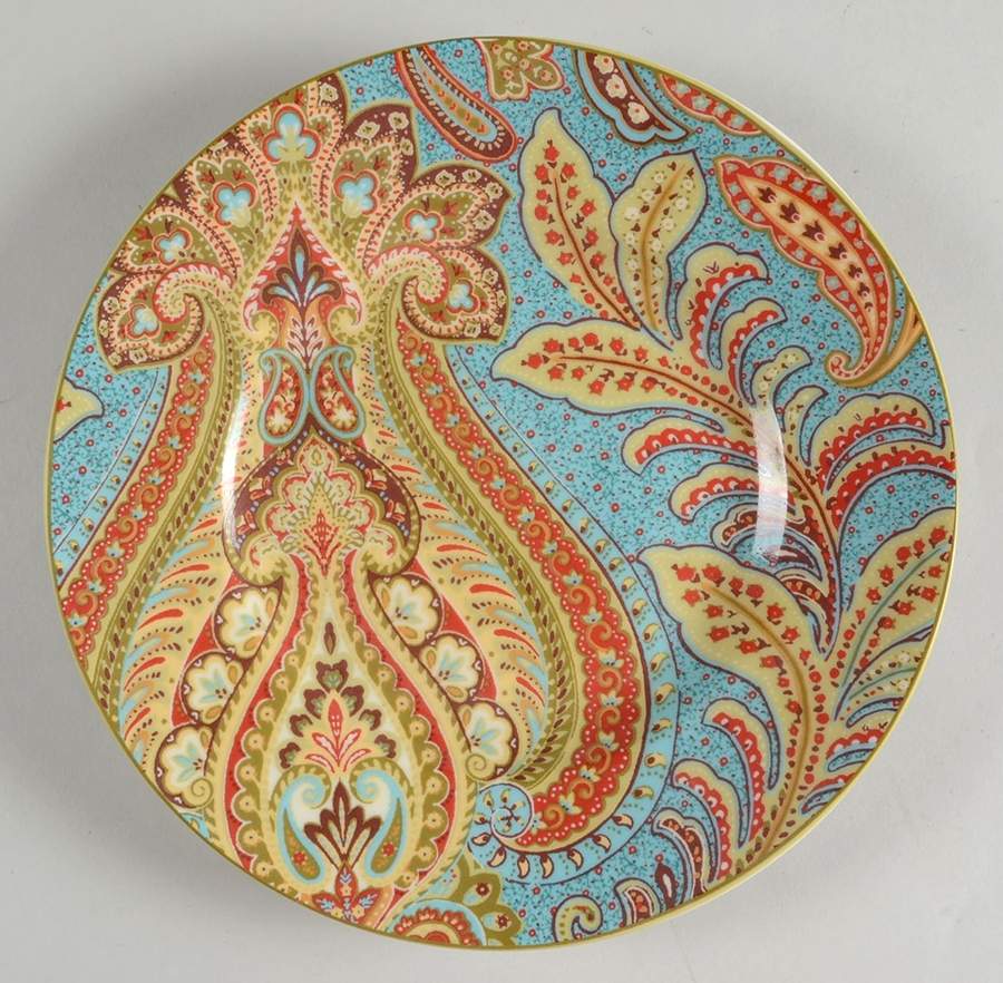 Demure Turquoise Salad Plate by 222 Fifth (PTS)-1