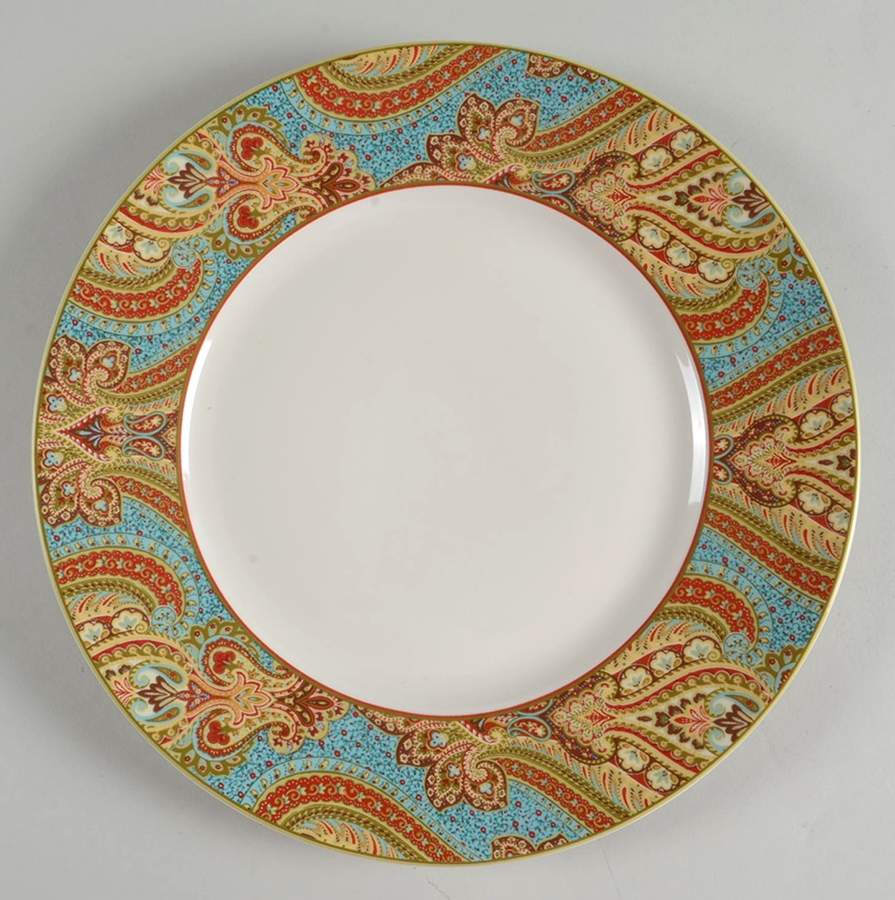 Demure Turquoise Dinner Plate by 222 Fifth (PTS)-1