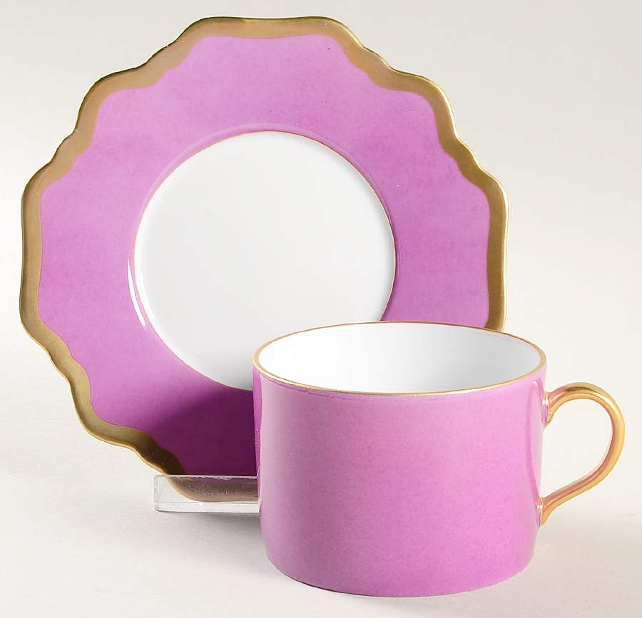 Anna's Palette Purple Orchid Flat Cup & Saucer Set by Anna Weatherley-1