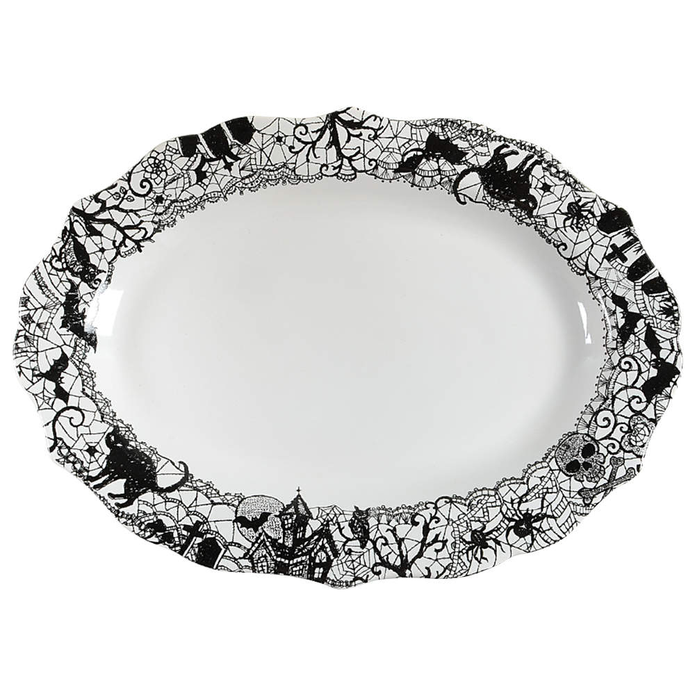 Wiccan Lace 14" Oval Serving Platter by 222 Fifth (PTS)-1
