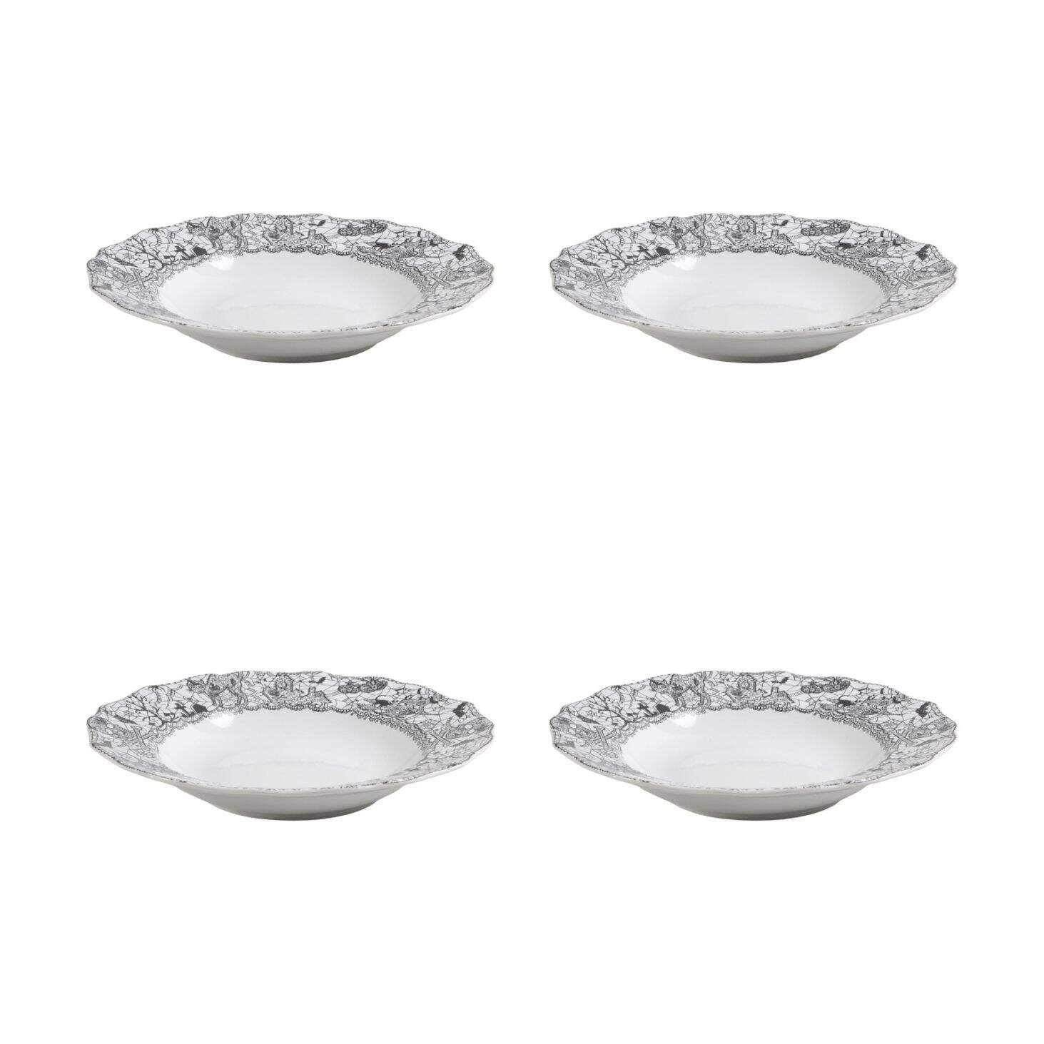 Wiccan Lace Large Rim Soup Bowl - Set of 4 by 222 Fifth (PTS)-1