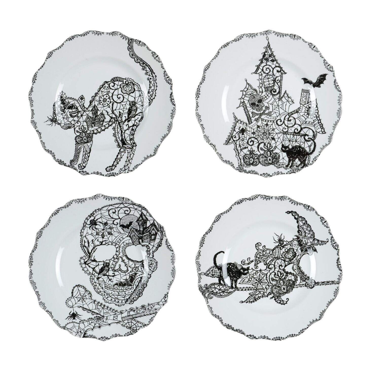 Wiccan Lace Appetizer Plate - Set of 4 by 222 Fifth (PTS)-1