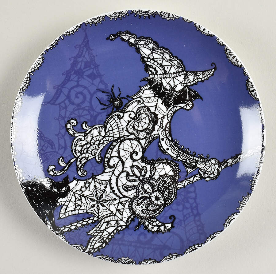 Wiccan Lace Appetizer Plate by 222 Fifth (PTS)-1