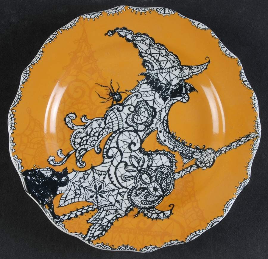 Wiccan Lace Appetizer Plate by 222 Fifth (PTS)-1