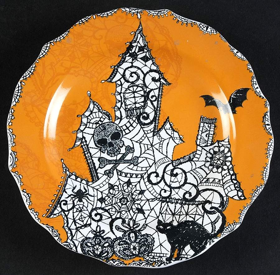 Wiccan Lace Appetizer Plate by 222 Fifth (PTS)-1