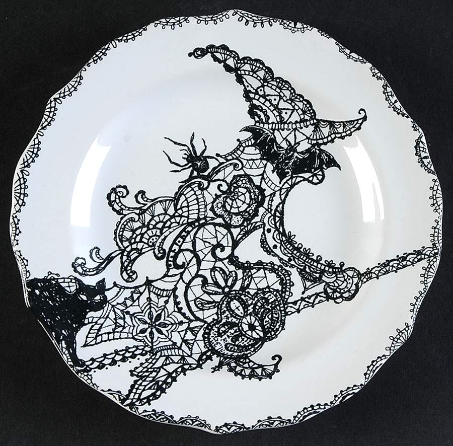 Wiccan Lace Appetizer Plate by 222 Fifth (PTS)-1