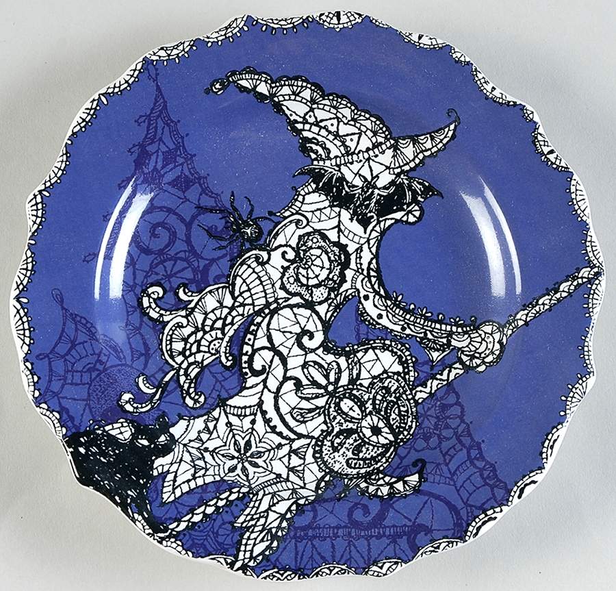 Wiccan Lace Appetizer Plate by 222 Fifth (PTS)-1