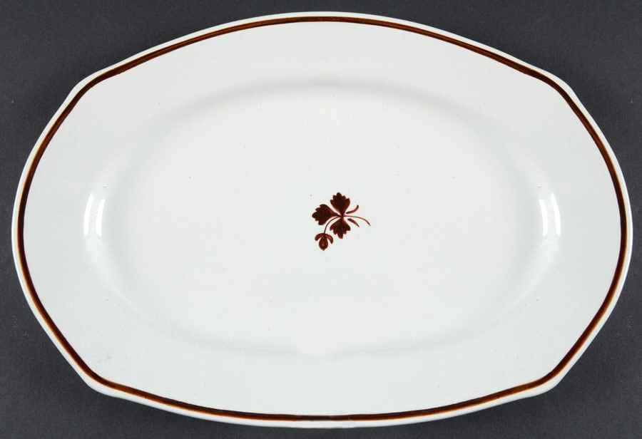 Tea Leaf (Raised Panel Rim) 13" Oval Serving Platter by Anthony Shaw-1