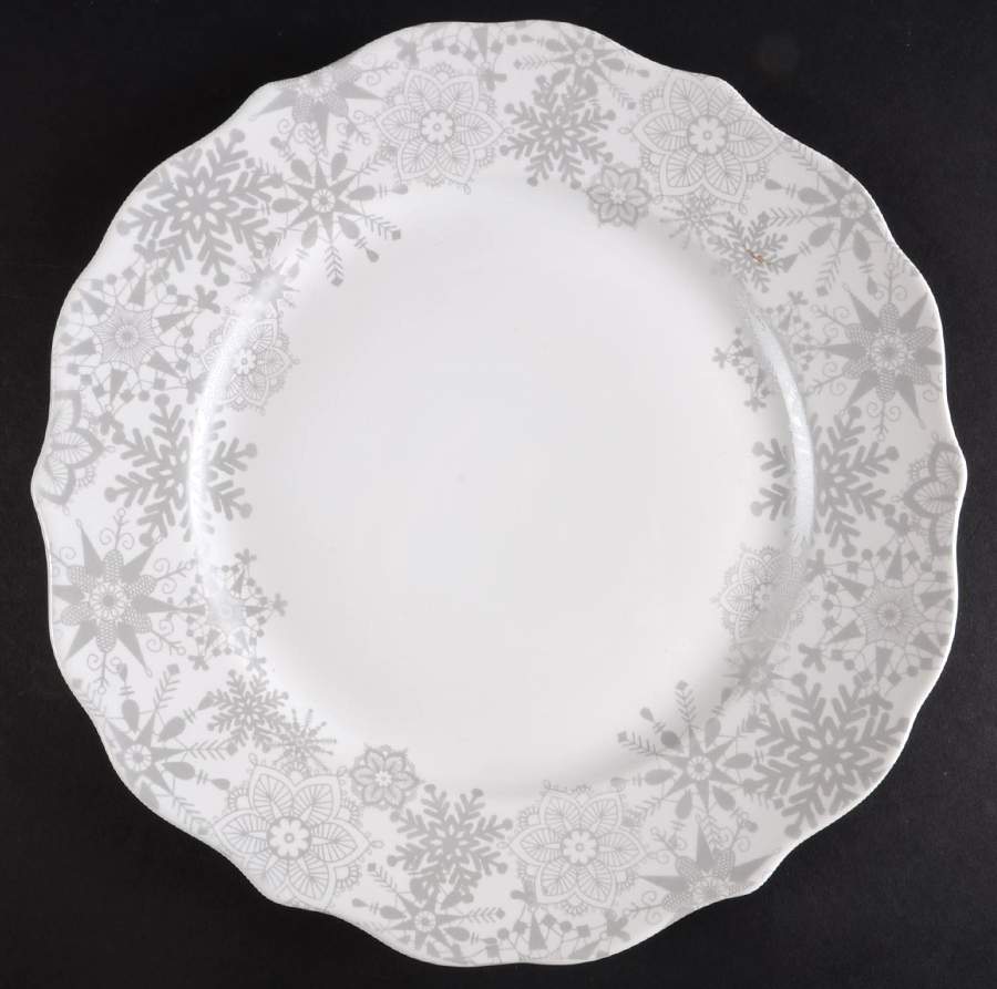 Snow Flurry Silver Dinner Plate by 222 Fifth (PTS)-1