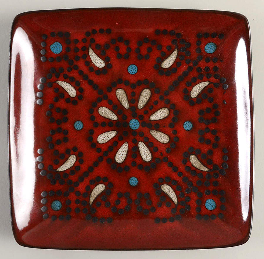 Marquee Red Square Salad Plate by American Atelier-1