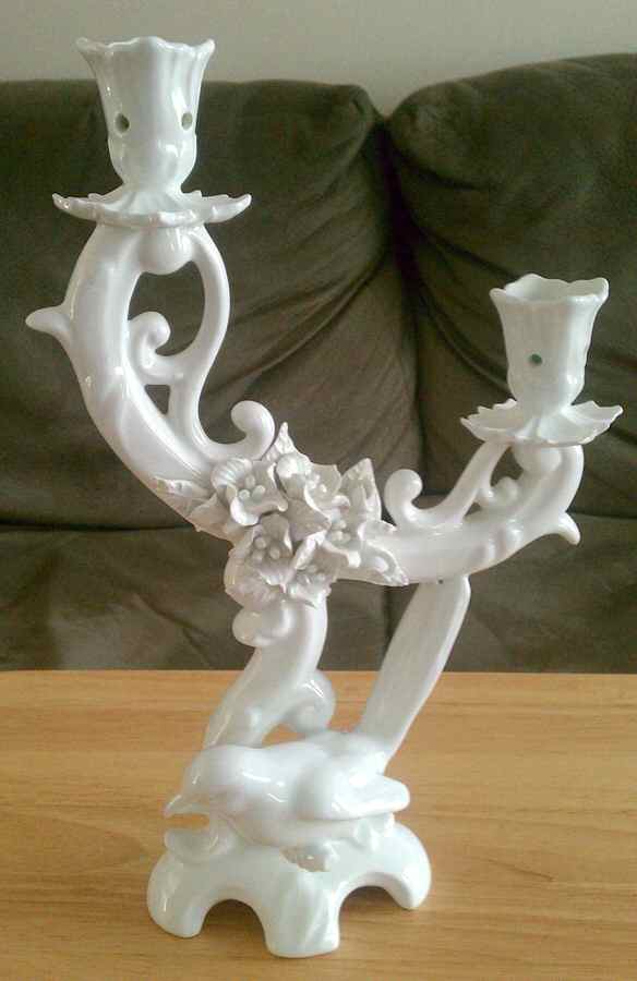 Jardin Blanco Double Light Figural Candleholder by Ardalt-1