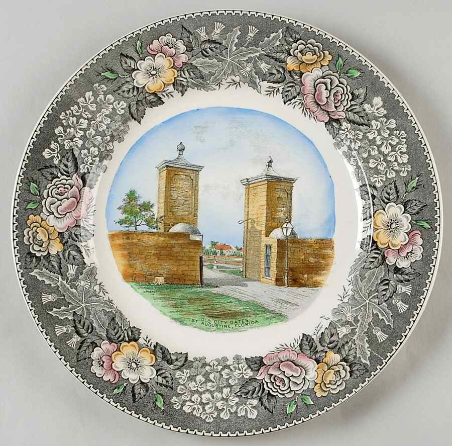 St. Augustine Florida Dinner Plate by Adams China-1