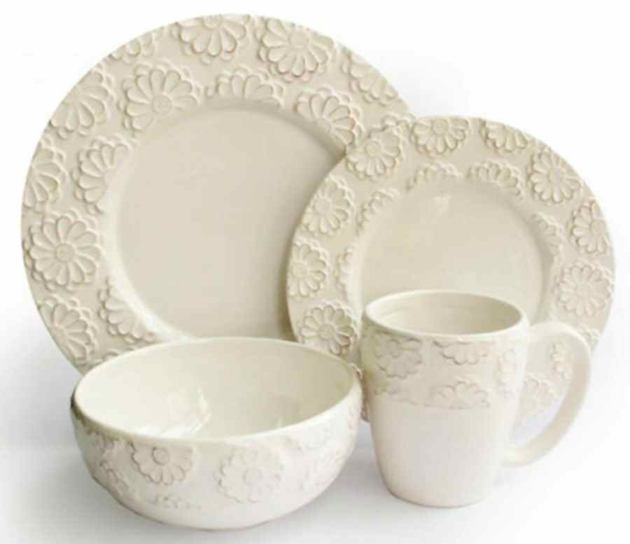 Bianca Flower White Dinner Plate by American Atelier-1