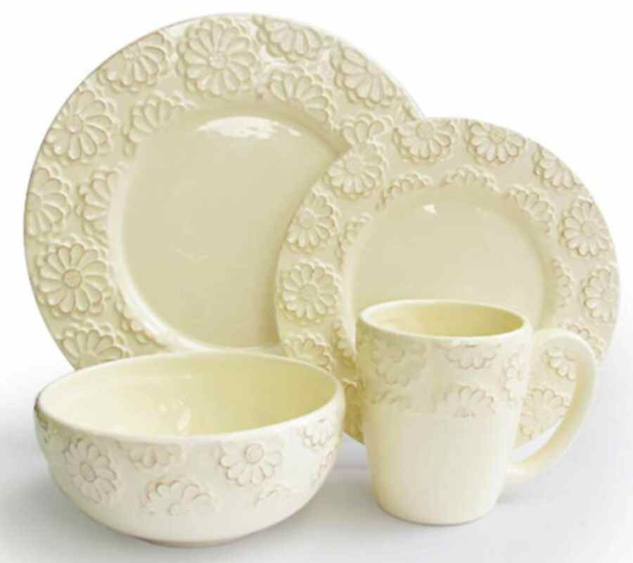 Bianca Flower Cream Dinner Plate by American Atelier-1