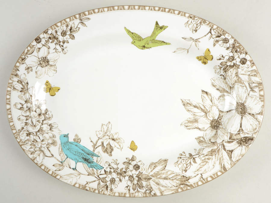 Pembroke 14" Oval Serving Platter by 222 Fifth (PTS)-1