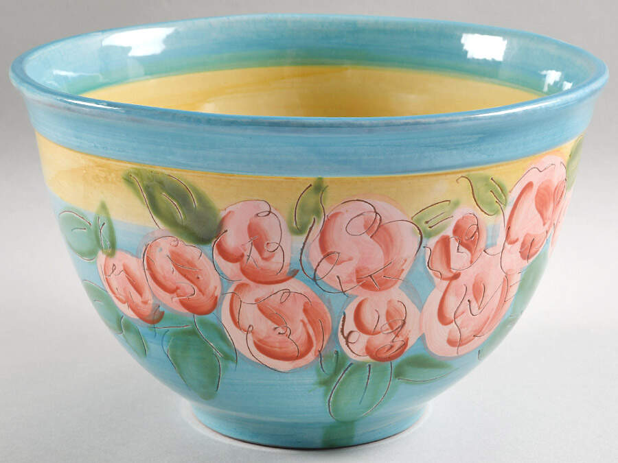 Fleur Bleue 9" Round Vegetable Bowl by Ambiance-1