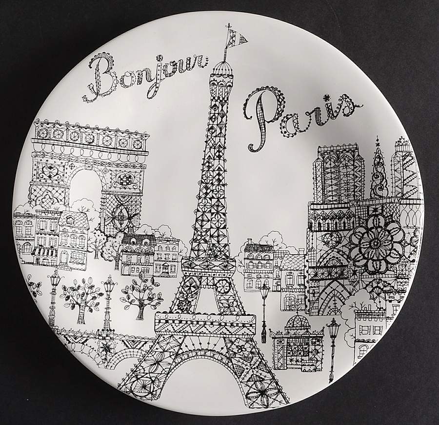 Bonjour Paris Salad Plate by 222 Fifth (PTS)-1