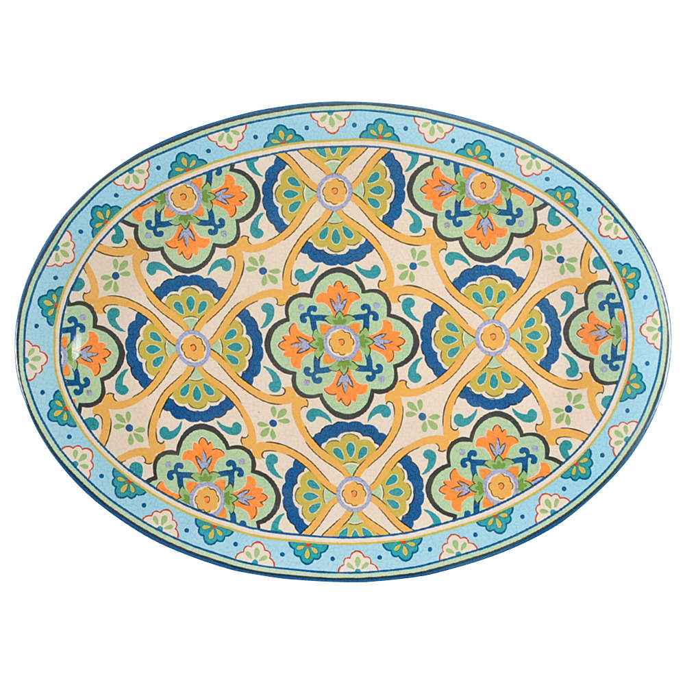 La Fuente Blue 17" Oval Serving Platter by 222 Fifth (PTS)-1